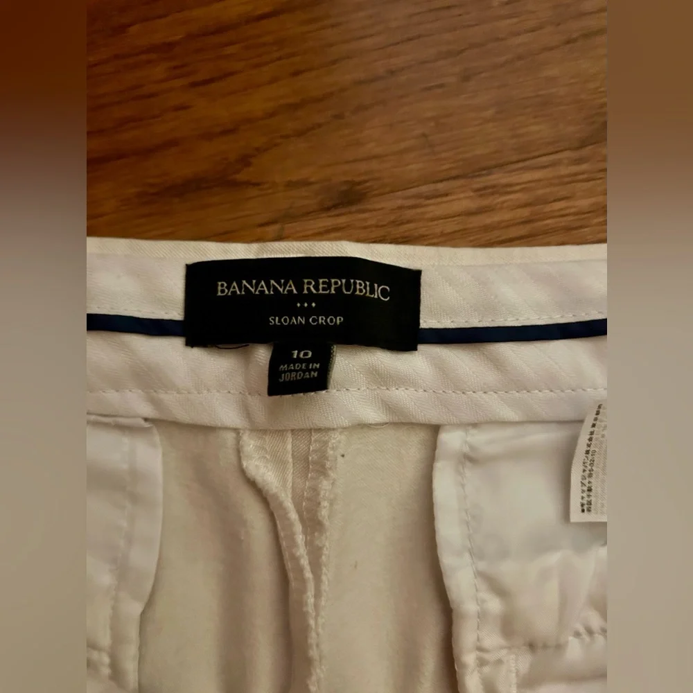 Banana Republic Women’s Sz 10 Cream Colored Sloan Crop Pants Great Closet Staple